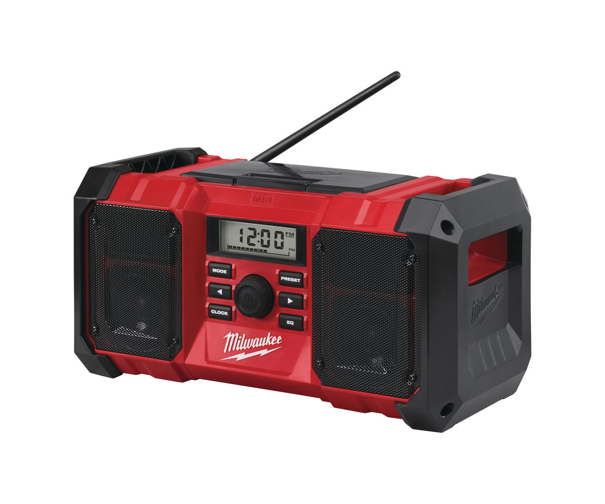 Milwaukee M18JSR 18V &amp; 240V Jobsite Fm Radio With USB Power Outlet - Body Only
