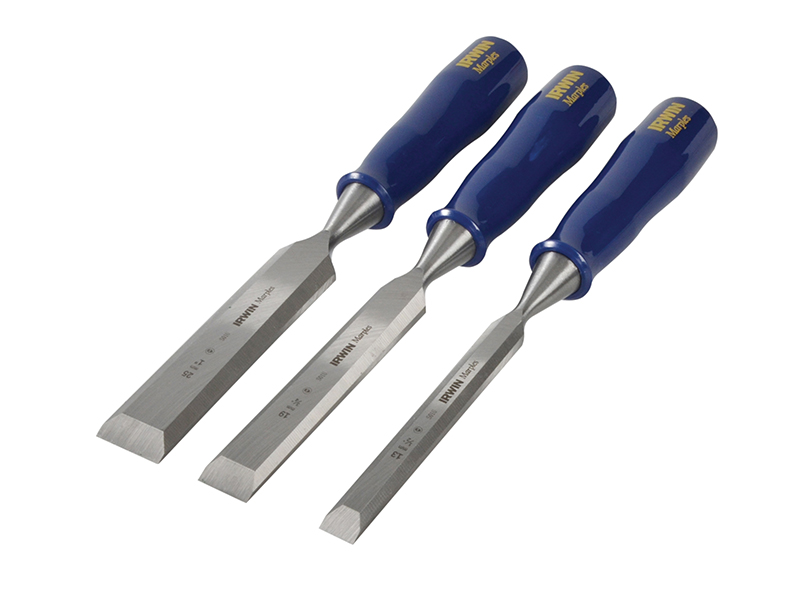 Irwin M444 Bevel Edge Chisel Blue Chip Handle Set 3 - TM444S3