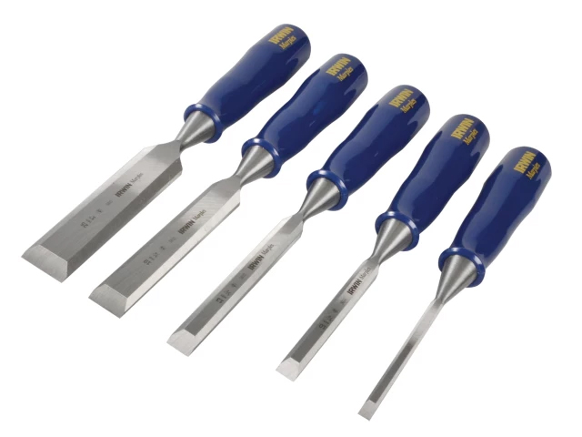 Irwin M444 Bevel Edge Chisel Blue Chip Handle Set 5 - TM444S3
