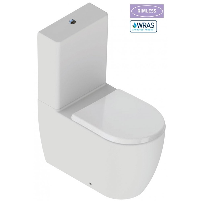 Naxos Rimless Close Coupled Pan & Soft Close Seat 