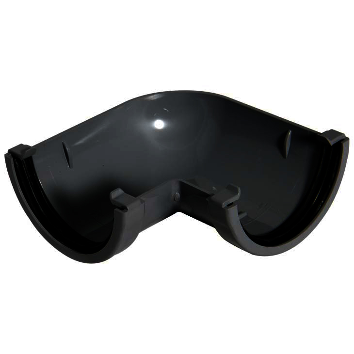 Floplast RAM1AG 76mm Miniflo Gutter - 90 Degree Angle - Anthracite Grey