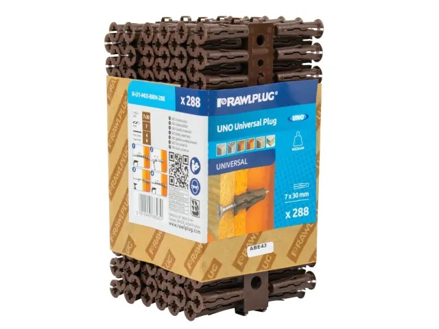 Rawlplug Uno Brown Rawplugs 4.0mm &gt; 6.0mm - 288pk