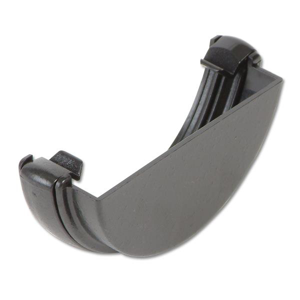 Floplast RE1CI 112mm Half Round Gutter - External Stopend - Faux Cast Iron