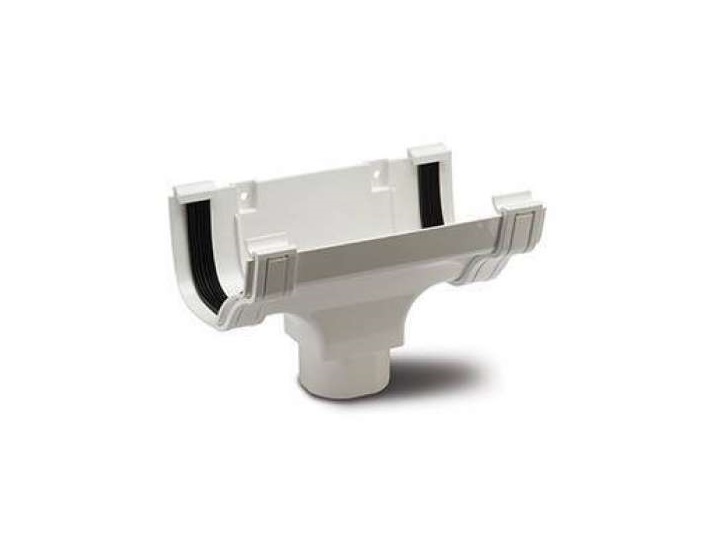 Polypipe 130mm Ogee Gutter Running Outlet White