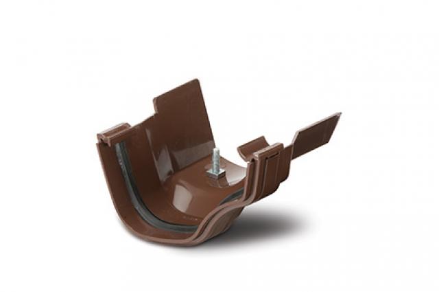 Polypipe 130mm Ogee Gutter Plastic to Ogee Cast Iron Adaptor Left Hand Brown