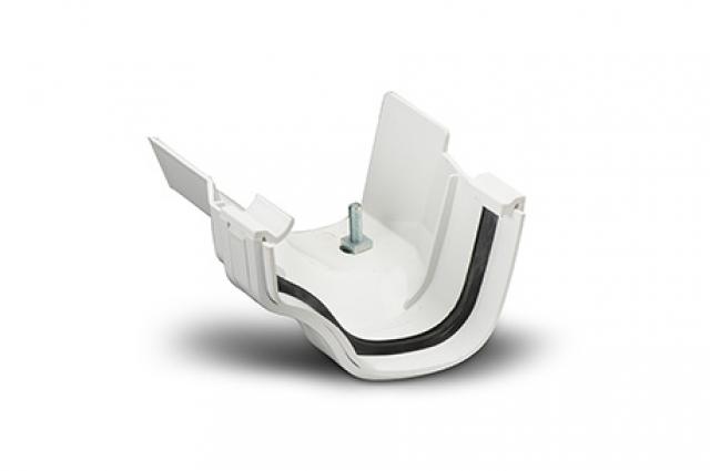 Polypipe 130mm Ogee Plastic Gutter to Ogee Cast Iron Adaptor Right Hand White