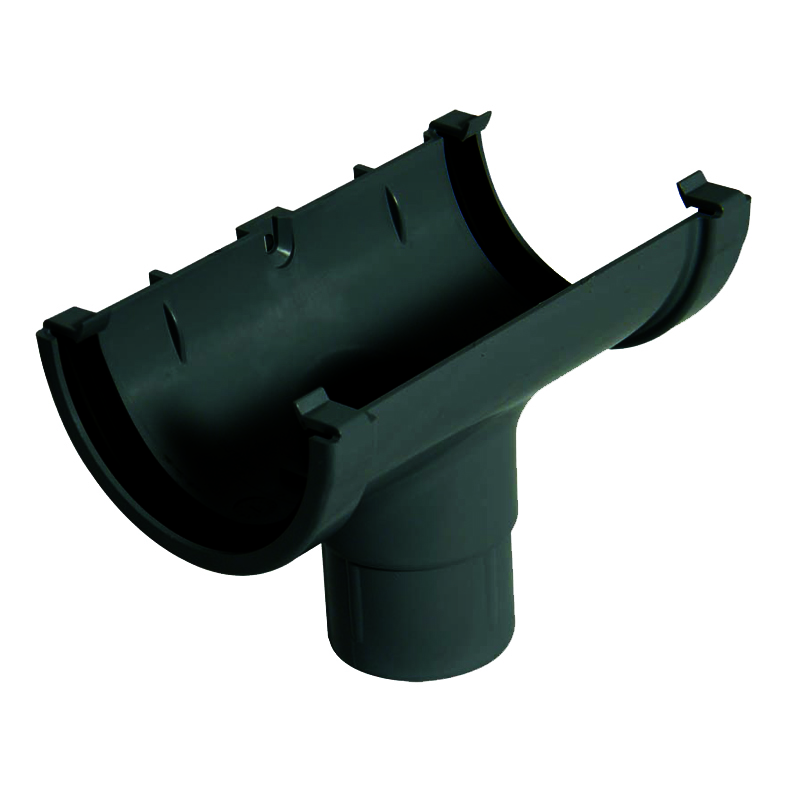 Floplast ROM1AG 76mm Miniflo Gutter - Running Outlet - Anthracite Grey