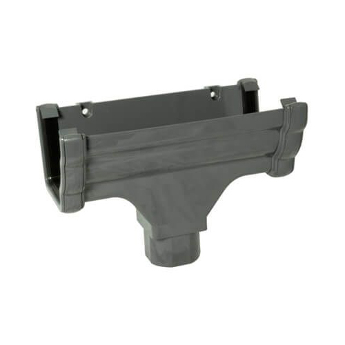 Floplast RON1AG 110mm Niagara Ogee Gutter - Running Outlet - Anthracite Grey