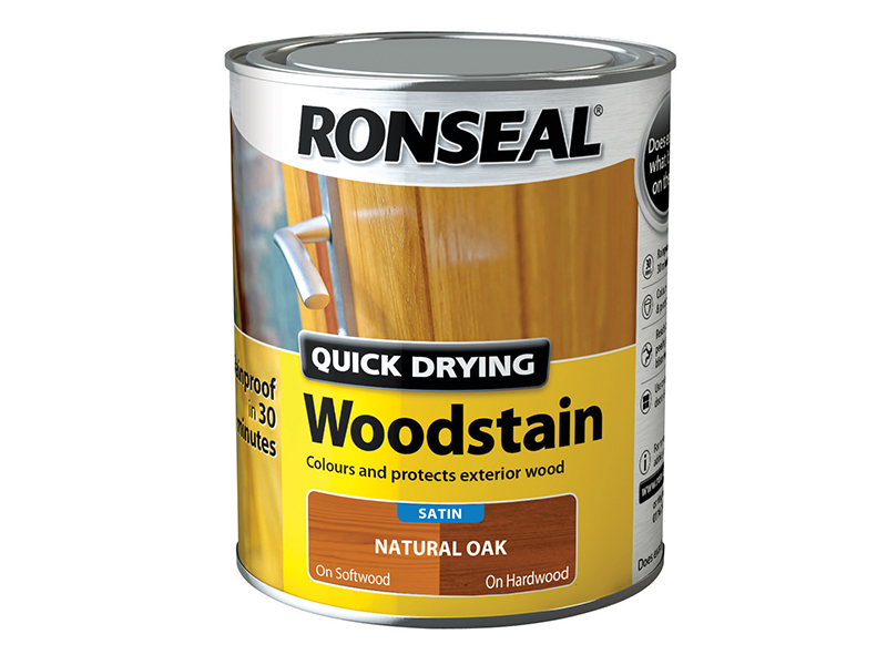 Ronseal Quick Drying Woodstain Satin Natural Oak 750ml RSLQDWSNO750