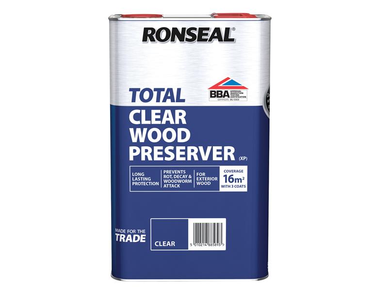 Ronseal Trade Total Wood Preserver Clear 5 litre RSLTTWPCL5L