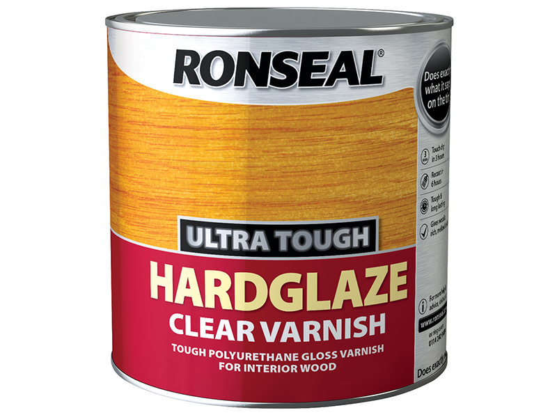 Ronseal Ultra Tough Hardglaze Internal Clear Gloss Varnish 250ml RSLUTVHG250