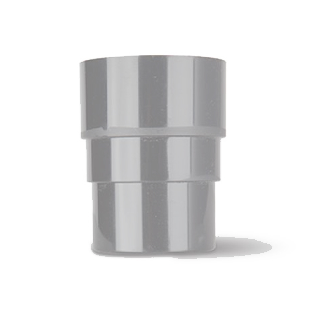 Polypipe 68mm Round Downpipe to 63mm Downpipe Running Outlet Adaptor Grey
