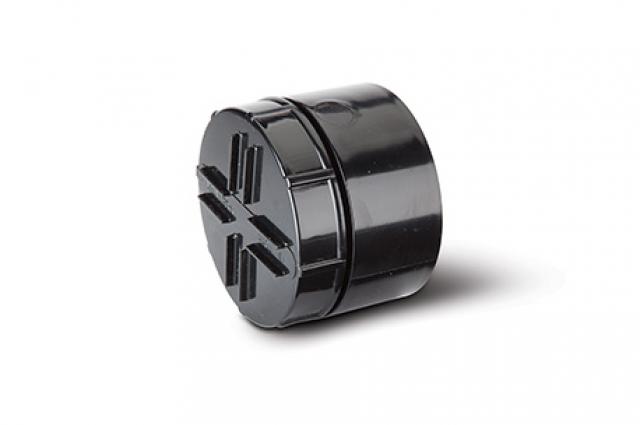 Polypipe 110mm / 4in Ring Seal Soil System - Screwed Access Cap - Black