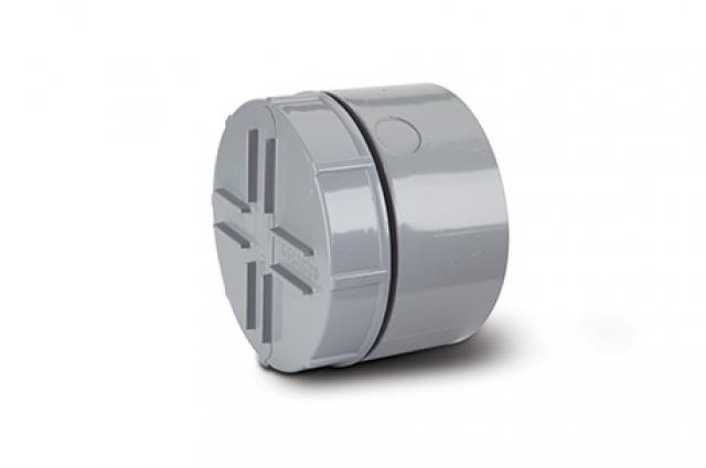 Polypipe 110mm / 4in Ring Seal Soil System - Screwed Access Cap - Grey