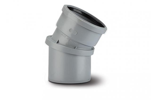 Polypipe 100mm / 4in Ring Seal Soil System - 0-30 Degree Adj Bend - Grey