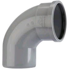 Polypipe 82mm / 3in Ring Seal Soil System - 92.5 Degree Bend Single Socket - Grey