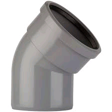 Polypipe 82mm / 3in Ring Seal Soil System - 135 Degree Bend Single Socket - Grey