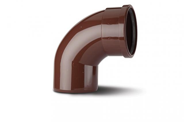 110mm / 4in Ring Seal Soil System - 92.5 Degree Bend Single Socket - Brown