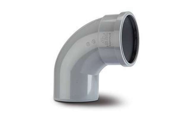 Polypipe 160mm / 6in Ring Seal Soil System - 92.5 Degree Bend Single Socket - Grey