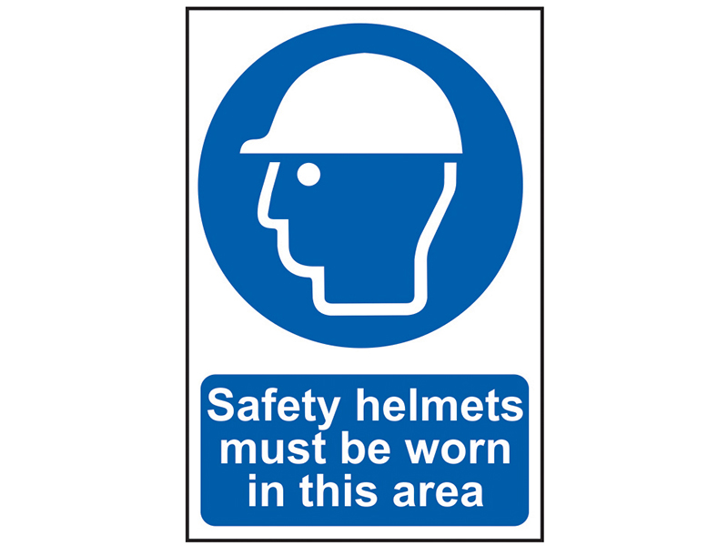 Scan Safety Helmets Must Be Worn in This Area - PVC Sign 200 x 300mm SCA0002