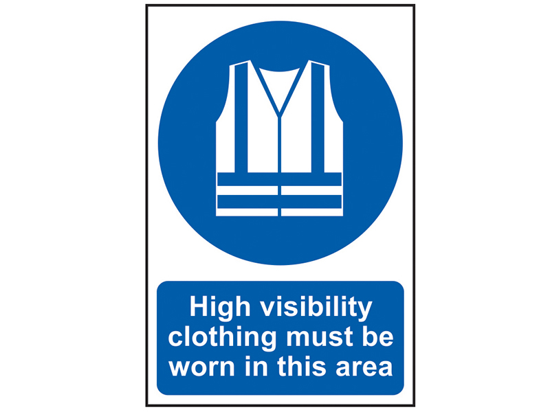 Scan High Visibility Jackets Must Be Worn In This Area - PVC Sign 200 x 300mm SCA0022