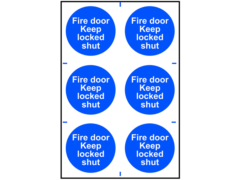 Scan Fire Door Keep Locked Shut - 6 PVC Signs 100 x 100mm SCA0153