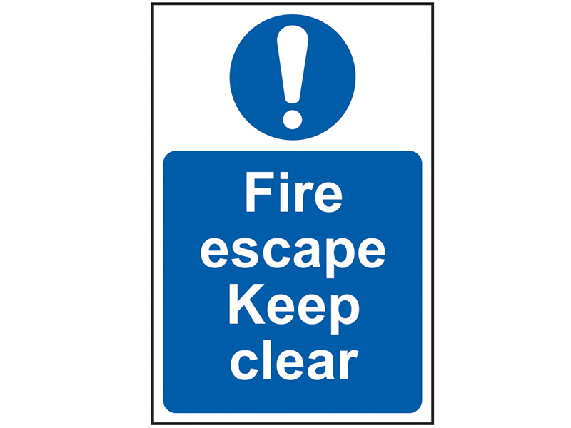Scan Fire Escape Keep Clear - PVC Sign 200 x 300mm SCA0158
