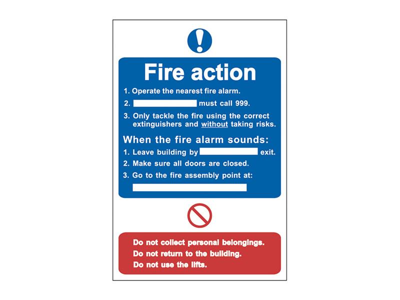 Scan Fire Action Procedure - PVC Sign 200 x 300mm SCA0165