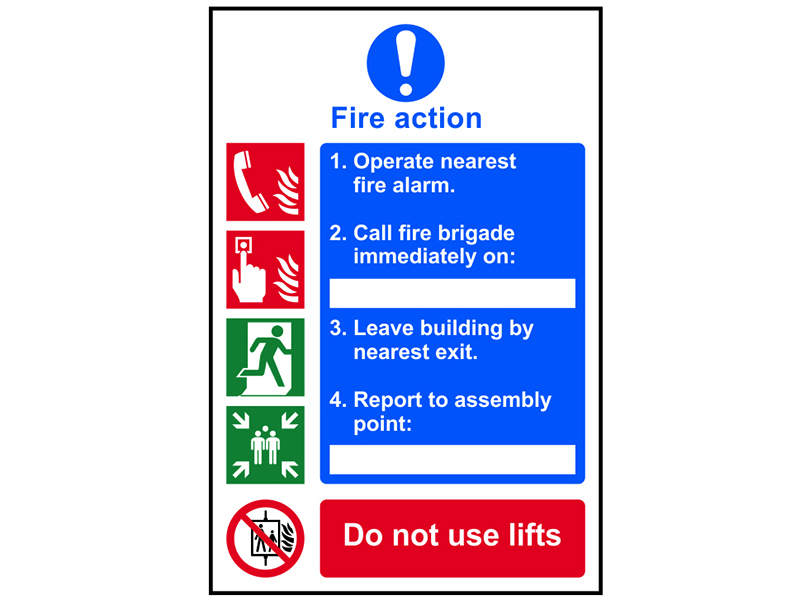 Scan Fire Action Procedure, Style 1 - PVC Sign 200 x 300mm SCA0175