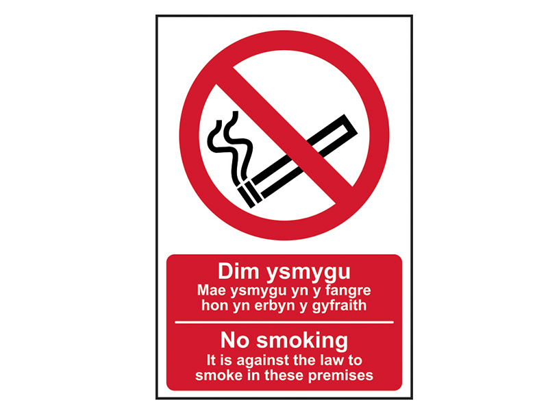 Scan No Smoking Welsh / English - PVC Sign 200 x 300mm SCA0578
