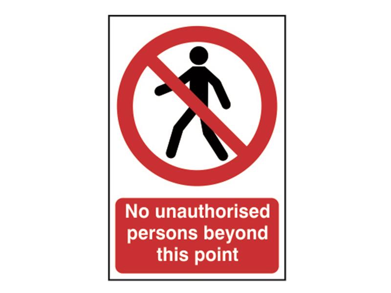 Scan No Unauthorised Persons Beyond This Point - PVC Sign 200 x 300mm SCA0622