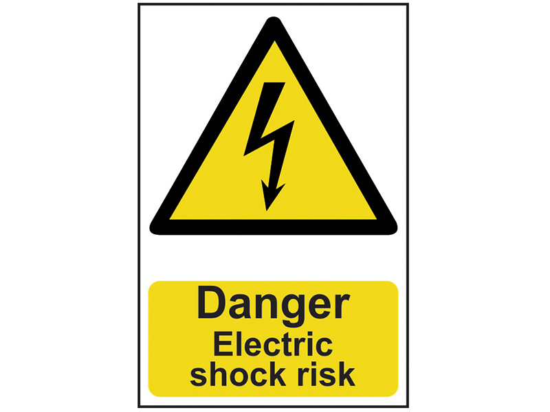 Scan Danger Electric Shock Risk - PVC Sign 200 x 300mm SCA0750