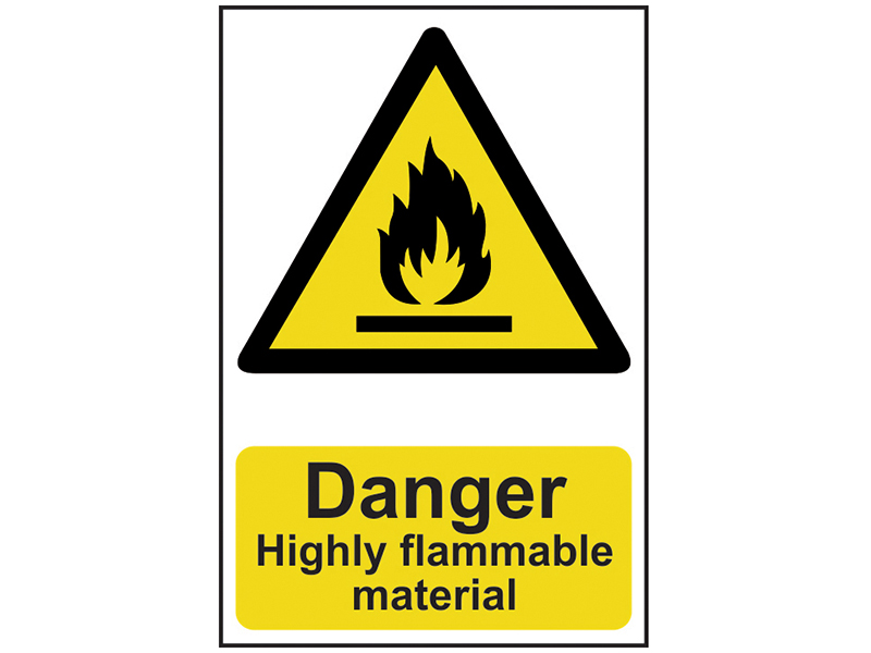 Scan Danger Highly Flammable Material - PVC Sign 200 x 300mm SCA0901