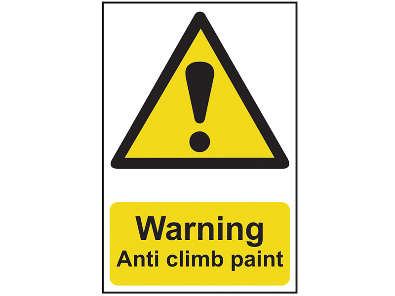 Scan Warning Anti Climb Paint - PVC Sign 200 x 300mm SCA1113