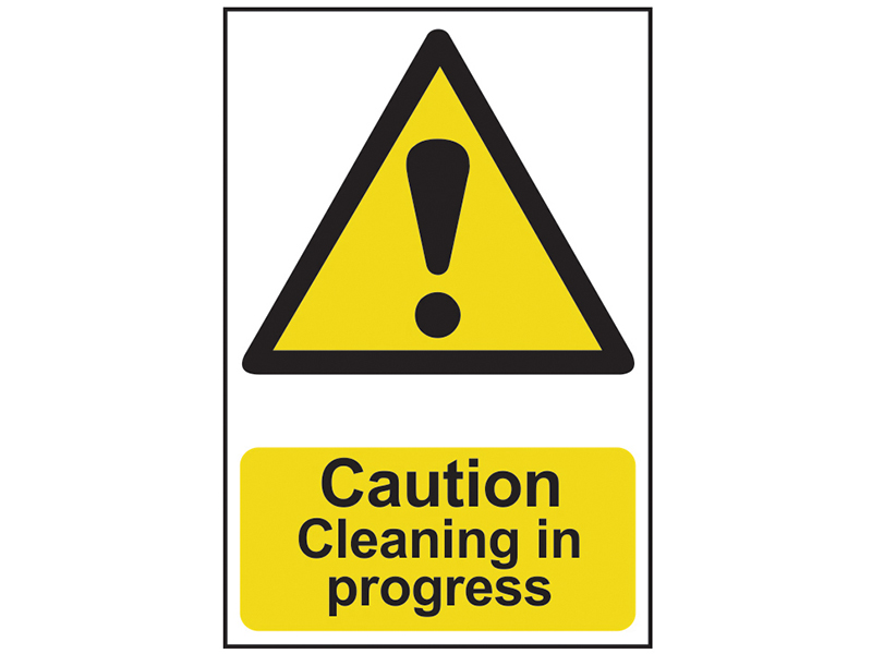 Scan Caution Cleaning In Progress - PVC Sign 200 x 300mm SCA1114