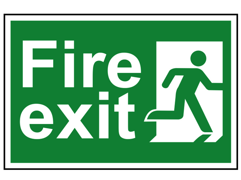 Scan Fire Exit Man Running Right - PVC Sign 300 x 200mm SCA1507