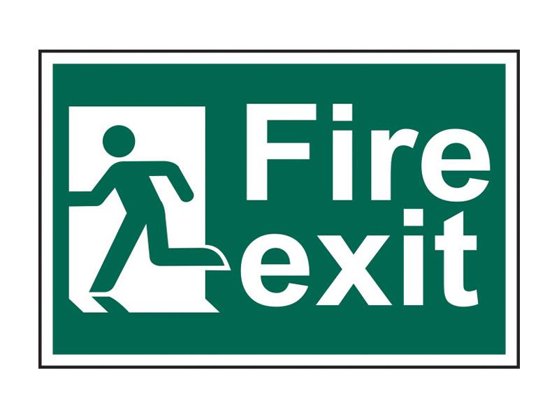Scan Fire Exit Man Running Left - PVC Sign 300 x 200mm SCA1508