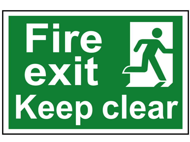 Scan Fire Exit Keep Clear - PVC Sign 300 x 200mm SCA1513