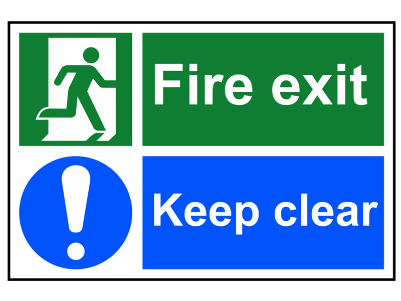 Scan Fire Exit Keep Clear - PVC Sign 300 x 200mm SCA1540