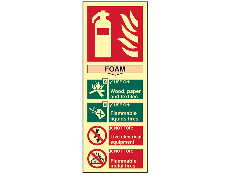 Scan Fire Extinguisher Composite Foam - Photoluminescent 75 x 200mm SCA1591