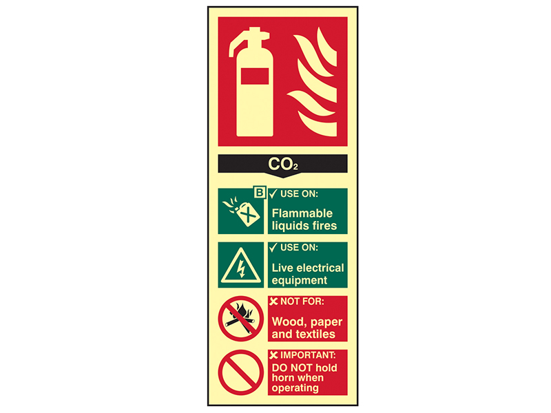 Scan Fire Extinguisher Composite CO2 - Photoluminescent 75 x 200mm SCA1592