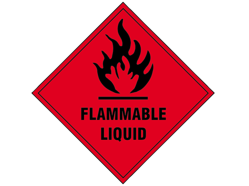 Scan Flammable Liquid - Self Adhesive Vinyl Sign 100 x 100mm SCA1850S