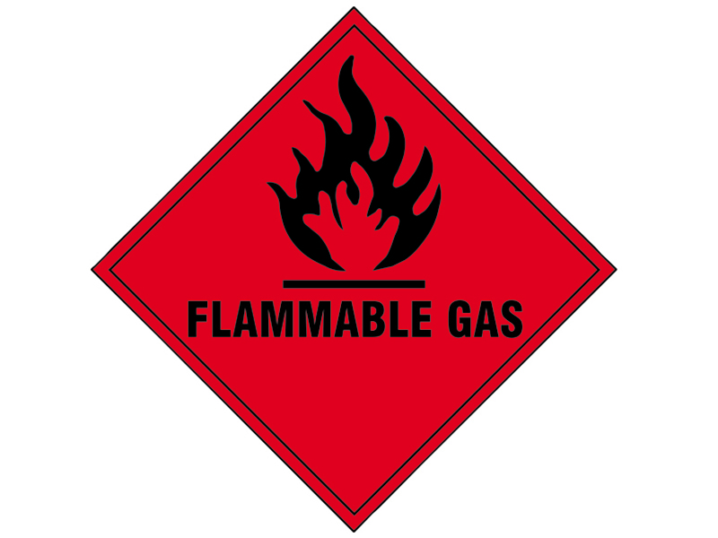 Scan Flammable Gas - Self Adhesive Vinyl Sign 100 x 100mm SCA1852S