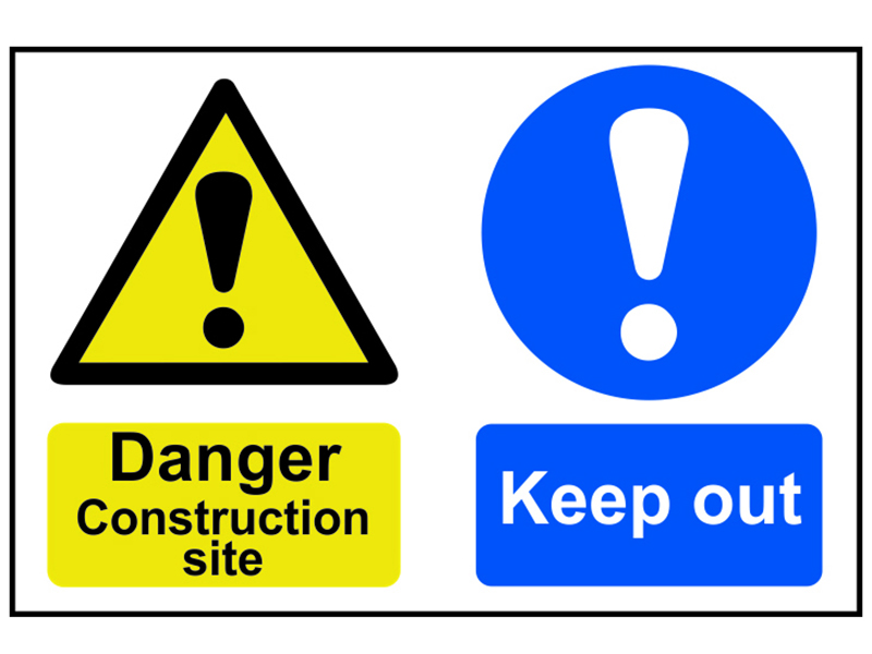 Scan Danger Construction Site Keep Out - PVC Sign 600 x 400mm SCA4005