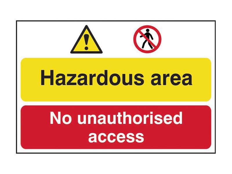 Scan Hazardous Area / No Unauthorized Access - PVC Sign 600 x 400mm SCA4025