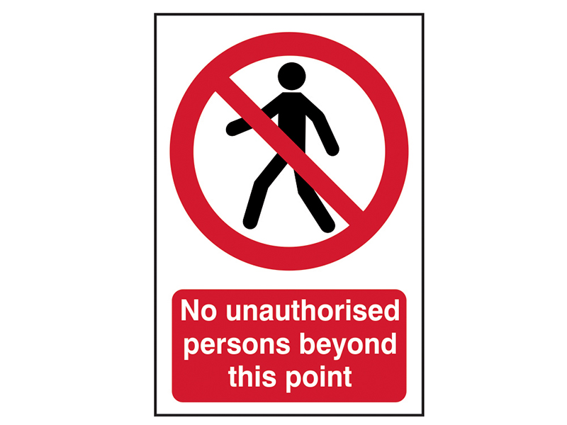 Scan No Unauthorised Persons Beyond This Point - PVC Sign 400 x 600mm SCA4053
