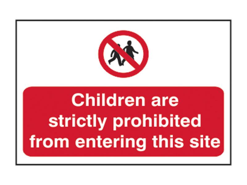 Scan Children Prohibited From Entering Site - PVC Sign 600 x 400mm SCA4054