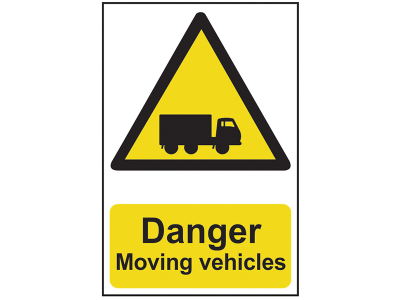 Scan Danger Moving Vehicles - PVC Sign 400 x 600mm SCA4100