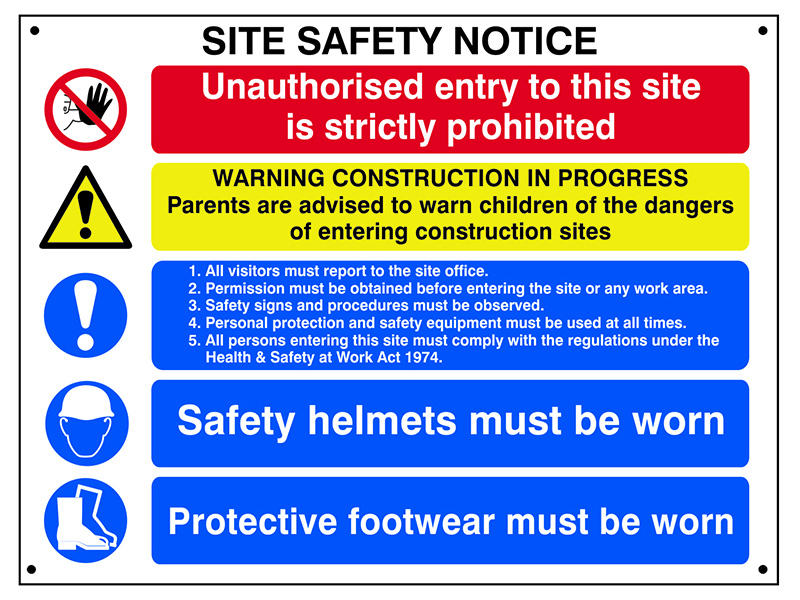 Scan Composite Site Safety Notice - FMX Sign 800 x 600mm SCA4550