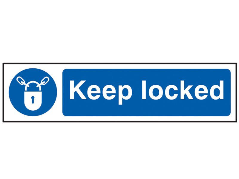 Scan Keep Locked - PVC Sign 200 x 50mm SCA5011
